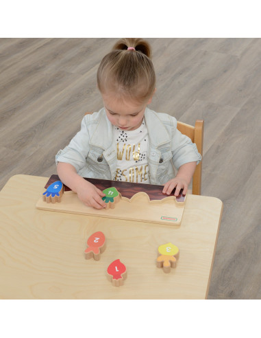 MASTERKIDZ medinis edukacinis dėklas - skaičiai, spalvos ir daržovės