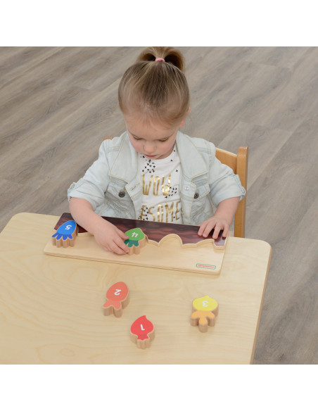 MASTERKIDZ medinis edukacinis dėklas - skaičiai, spalvos ir daržovės