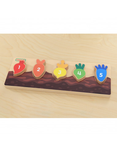 MASTERKIDZ Wooden Educational Patch - Numbers, Colours and Vegetables