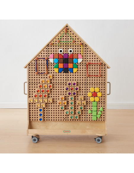 MASTERKIDZ Деревянная доска STEM отдельно стоящая XXL в форме домика