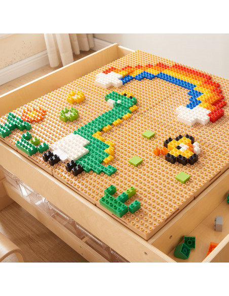 MASTERKIDZ STEM Statybinių kaladėlių rinkinys 135 vnt. su perdangos skydeliu 4 vnt.