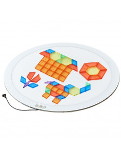 MASTERKIDZ Apvalus LED šviesos skydelis įvairiaspalvis + Montessori mozaikos kaladėlės 140 vnt. 2
