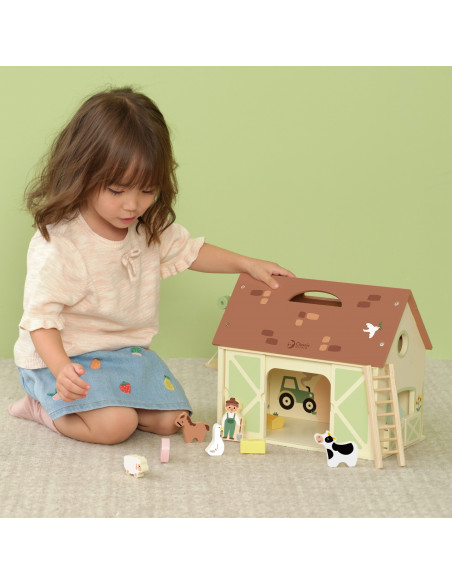 CLASSIC WORLD Wooden Farm House Vintage Figure Set 17 pcs.