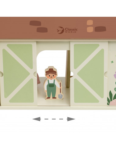 CLASSIC WORLD Деревянный дом фермы Винтажный набор фигурок 17 шт.