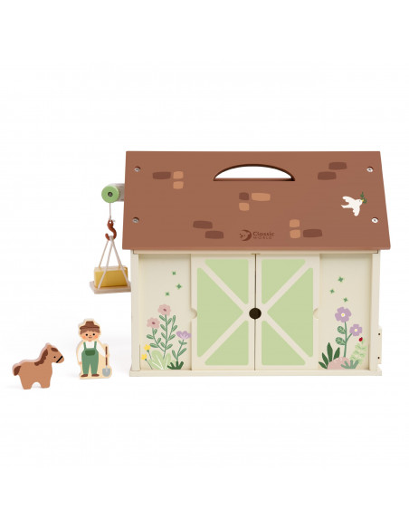 CLASSIC WORLD Wooden Farm House Vintage Figure Set 17 pcs.