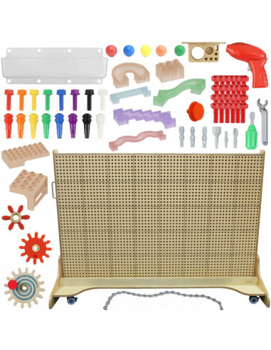 MASTERKIDZ Freestanding STEM Creative Learning Board 125 x 86 + Accessories Set