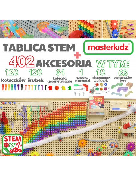 MASTERKIDZ Отдельно стоящая доска для творческого обучения STEM 166 x 125 см + набор аксессуаров