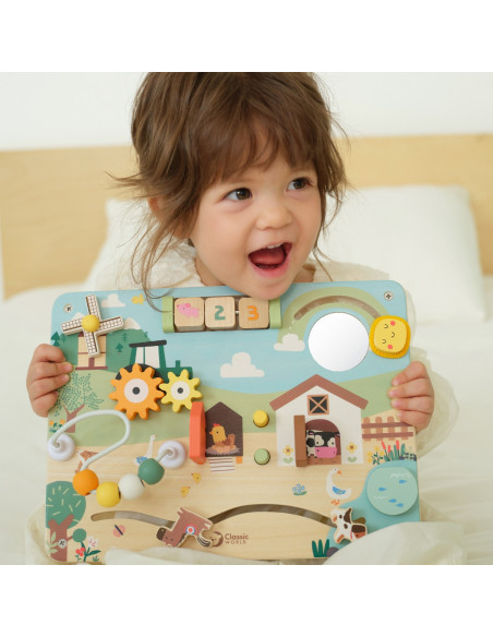 CLASSIC WORLD Wooden Manipulative Activity Board Farm