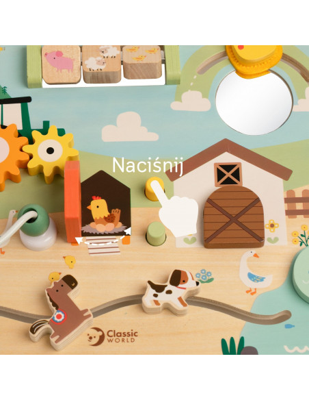 CLASSIC WORLD Wooden Manipulative Activity Board Farm