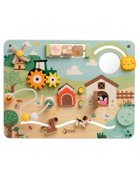 CLASSIC WORLD Wooden Manipulative Activity Board Farm