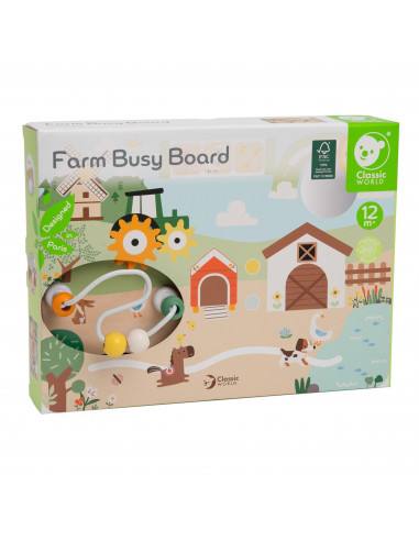 CLASSIC WORLD Wooden Manipulative Activity Board Farm