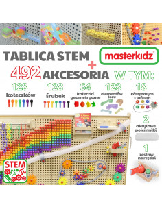 MASTERKIDZ Freestanding STEM Wall + Accessories: Dowels, Trays, Blocks, Tools 2