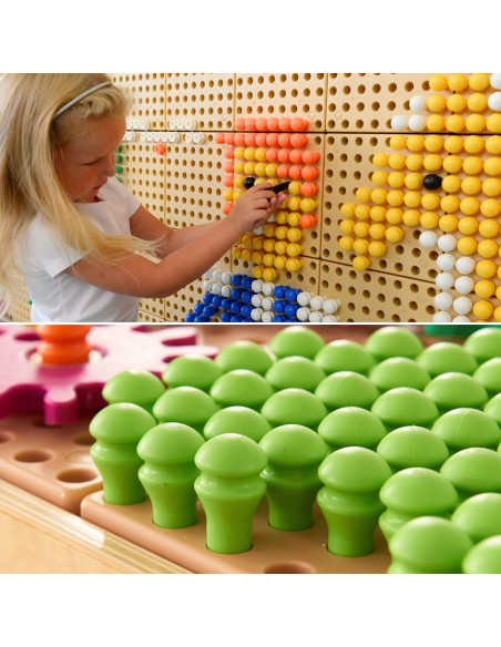 MASTERKIDZ Отдельно стоящая стена STEM + аксессуары: Дюбели, лотки, блоки, инструменты