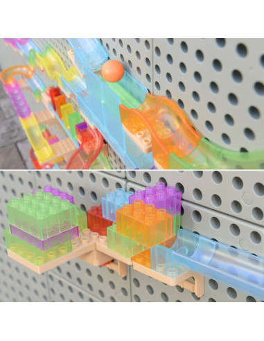 MASTERKIDZ laisvai pastatoma STEM siena + priedai: Kaiščiai, padėklai, blokai, įrankiai