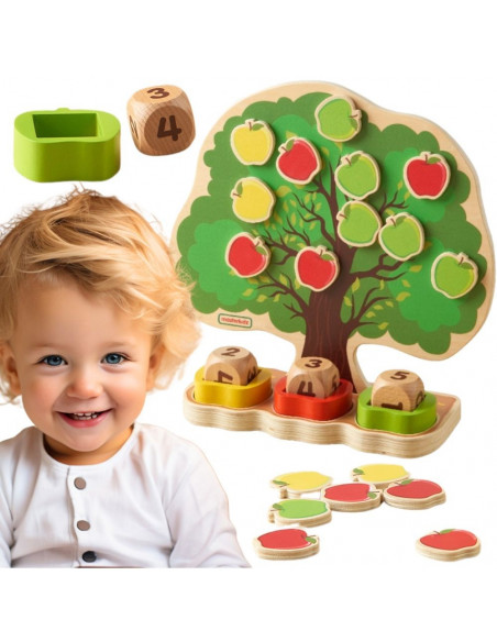 MASTERKIDZ Wooden Apple Tree - Learning to Count