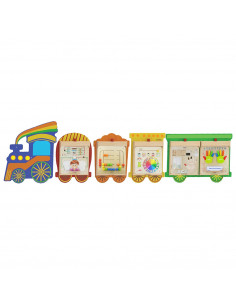 MASTERKIDZ Train Board Set 5 in 1 Sensory Board Motor Learning Senses and Emotions 2