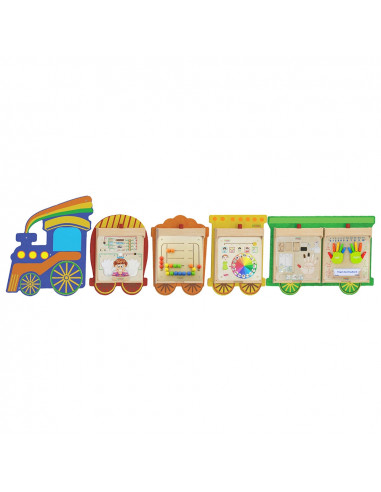 MASTERKIDZ Train Board Set 5 in 1 Sensory Board Motor Learning Senses and Emotions