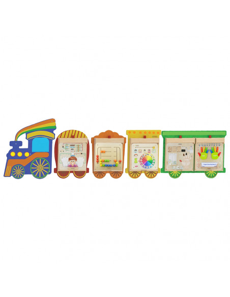 MASTERKIDZ Train Board Set 5 in 1 Sensory Board Motor Learning Senses and Emotions
