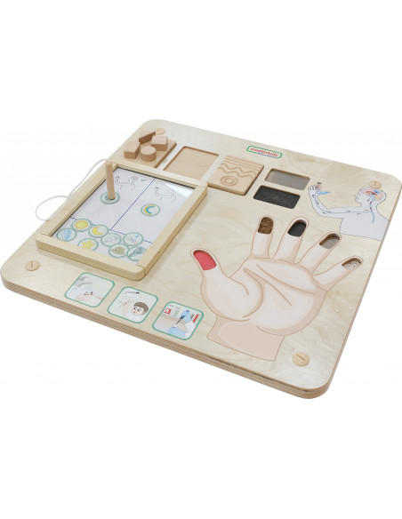 MASTERKIDZ Train Board Set 5 in 1 Sensory Board Motor Learning Senses and Emotions