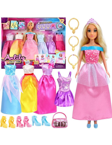 WOOPIE ROYAL Set of 5 Ball Gowns with Accessories and Doll