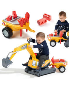 FALK Super Builder Excavator with Trailer and Accessories