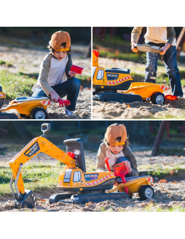 FALK Super Builder Excavator with Trailer and Accessories