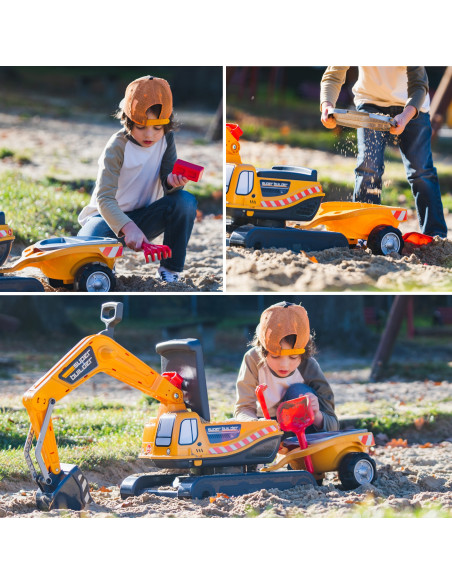 FALK Super Builder Excavator with Trailer and Accessories