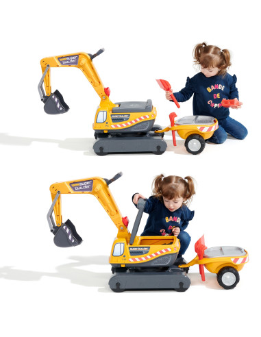 FALK Super Builder Excavator with Trailer and Accessories