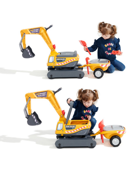FALK Super Builder Excavator with Trailer and Accessories