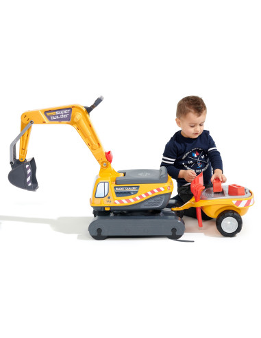FALK Super Builder Excavator with Trailer and Accessories