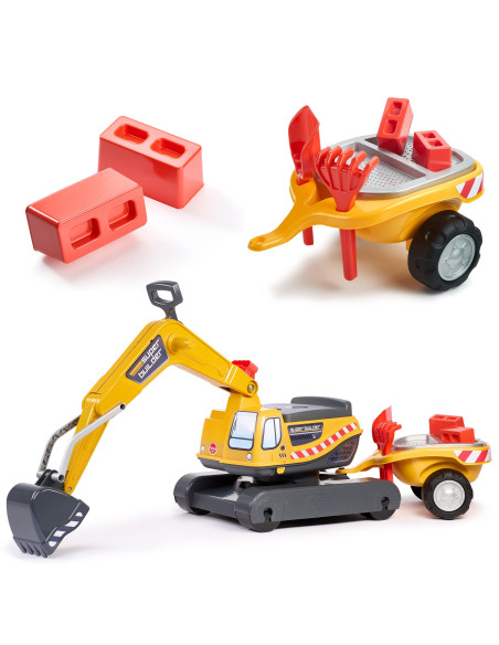 FALK Super Builder Excavator with Trailer and Accessories