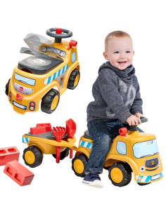 FALK JCB Ride-on Construction Truck with Trailer and Accessories