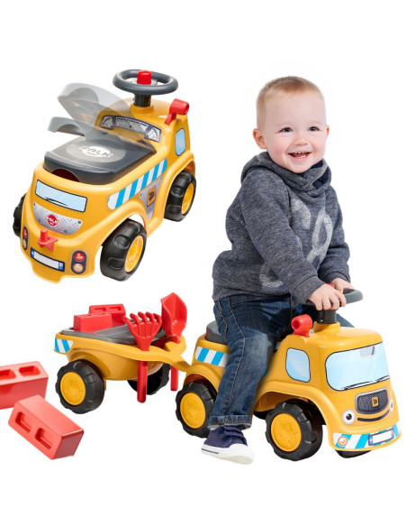 FALK JCB važiuojamasis statybinis sunkvežimis su priekaba ir priedais