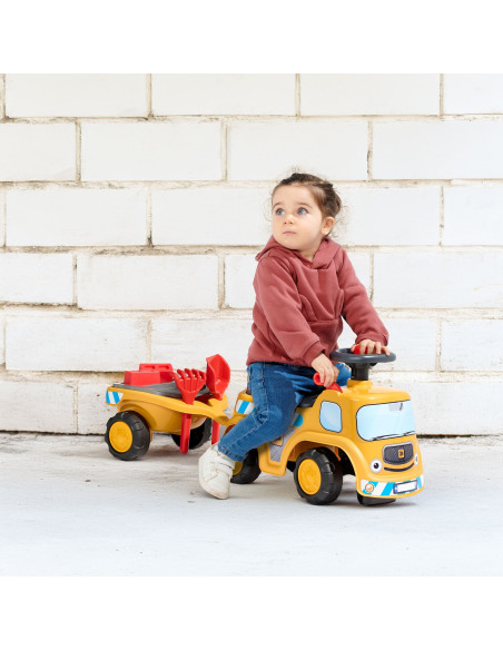 FALK JCB Ride-on Construction Truck with Trailer and Accessories