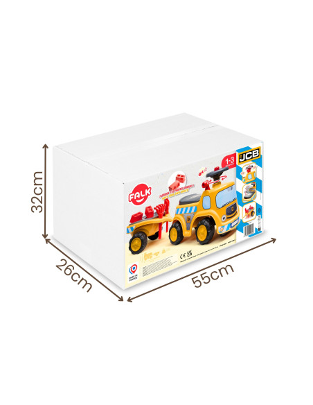 FALK JCB Ride-on Construction Truck with Trailer and Accessories