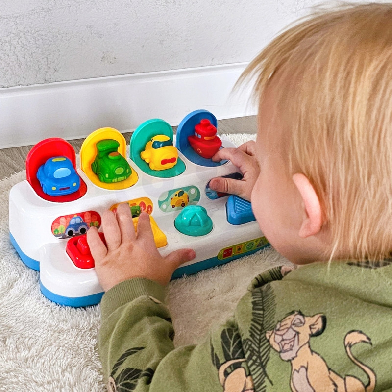 WOOPIE BABY Mokomasis iššokantis žaislas POP-UP transporto priemonės