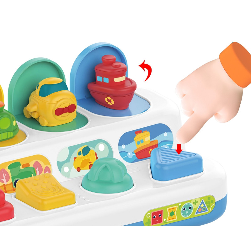 WOOPIE BABY Mokomasis iššokantis žaislas POP-UP transporto priemonės