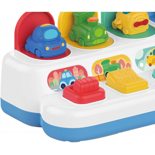 WOOPIE BABY Mokomasis iššokantis žaislas POP-UP transporto priemonės WOOPIE BABY Mokomasis iššokantis žaislas POP-UP transporto priemonės