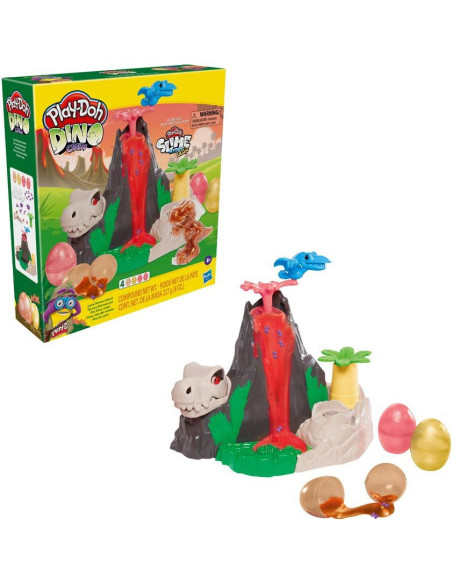 Play-Doh Slime Dino Crew Lava Bones Island Volcano Playset with HydroGlitz Eggs F1500