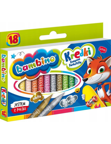 Bambino Kredki Z Glinki Kaolinowej 18 Kolorów Zestaw 0201