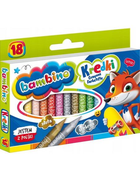 Bambino Kredki Z Glinki Kaolinowej 18 Kolorów Zestaw 0201