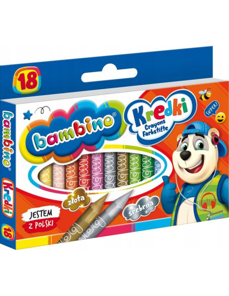 Bambino Kredki Z Glinki Kaolinowej 18 Kolorów Zestaw 0201