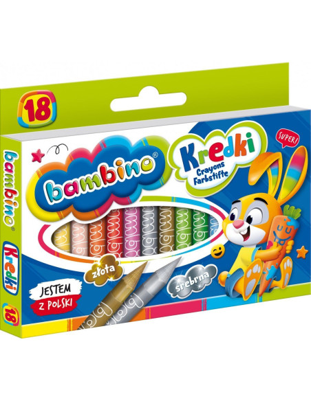Bambino Kredki Z Glinki Kaolinowej 18 Kolorów Zestaw 0201