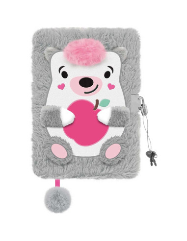My Little Friend Hedgehog Hairy Diary with padlock A5 96K 8982