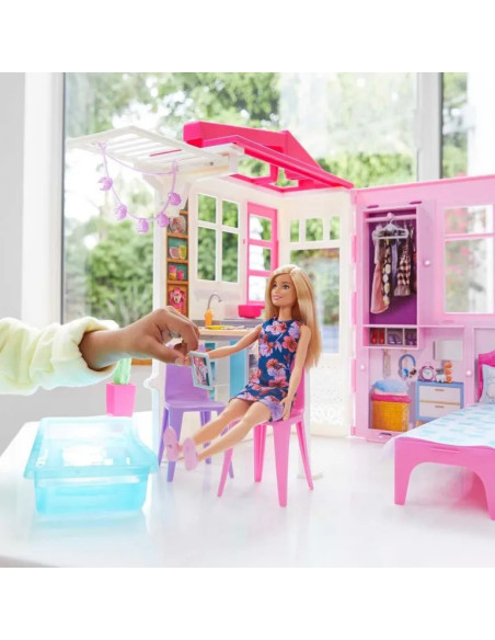 Barbie Dollhouse with accessories and doll GWY84
