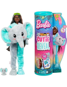 Barbie Cutie Reveal Fashion Doll Jungle Series Elephant Plush Costume HKP98