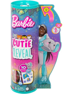 Barbie Cutie Reveal Fashion Doll Jungle Series Elephant Plush Costume HKP98 2