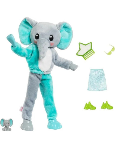 Barbie Cutie Reveal Fashion Doll Jungle Series Elephant Plush Costume HKP98