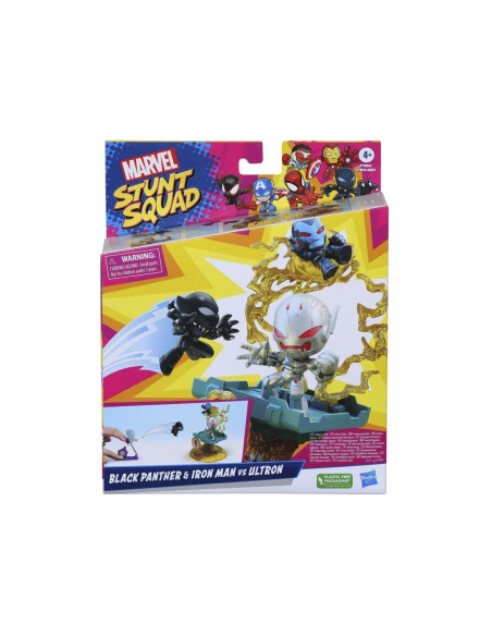 Marvel Stunt Squad Villain Knockdown Black Panther and Iron Man vs. Ultron F7834