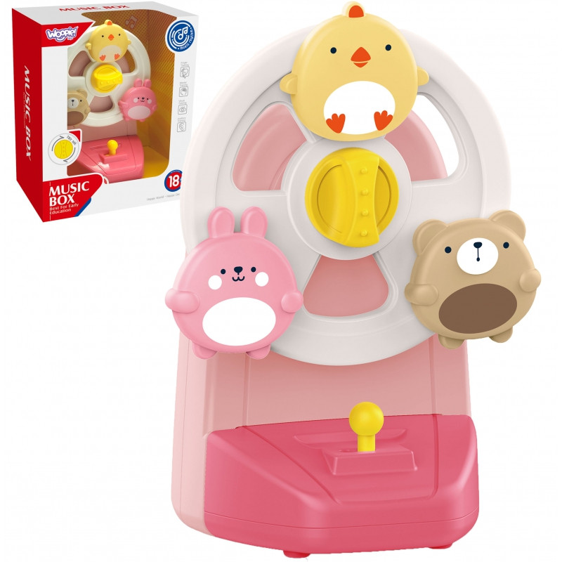 WOOPIE BABY Muzikinė dėžutė Karuselė Gyvūnai Edukacinis muzikinis žaislas